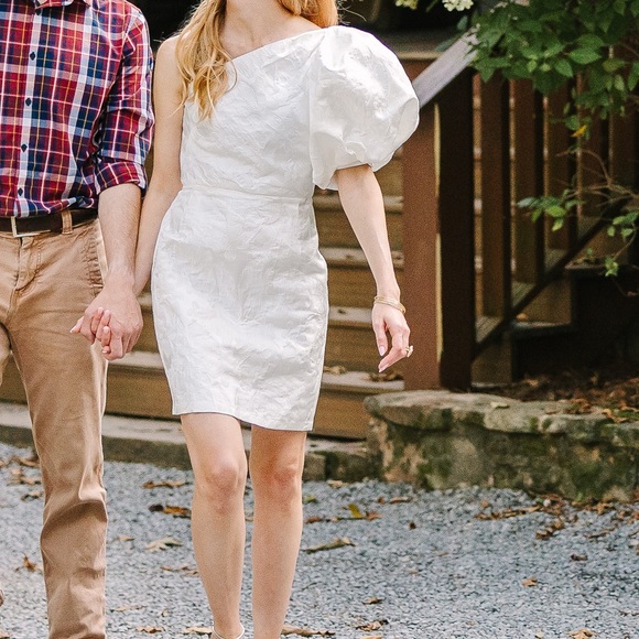 Jenny Yoo White One-Shoulder Dress - Picture 6 of 6
